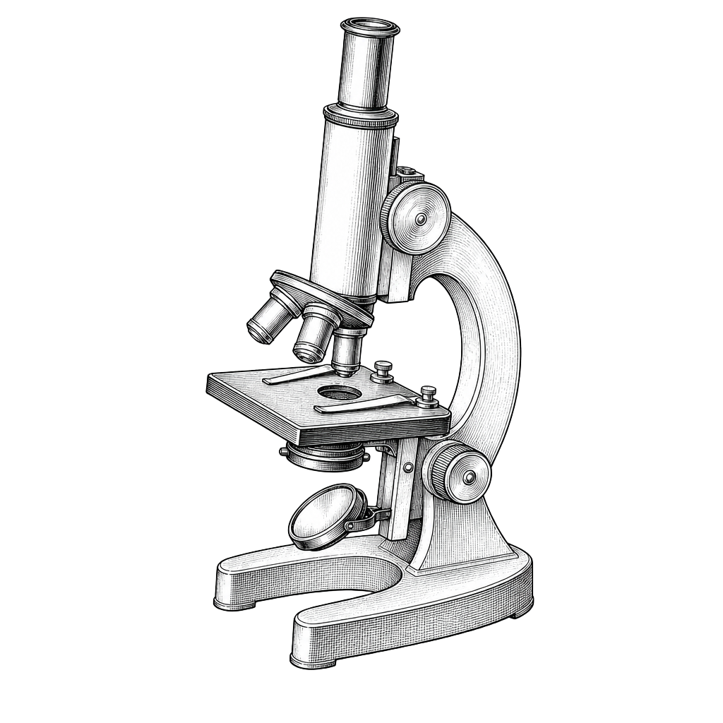 Ilustração de microscópio representando oncologia digestiva